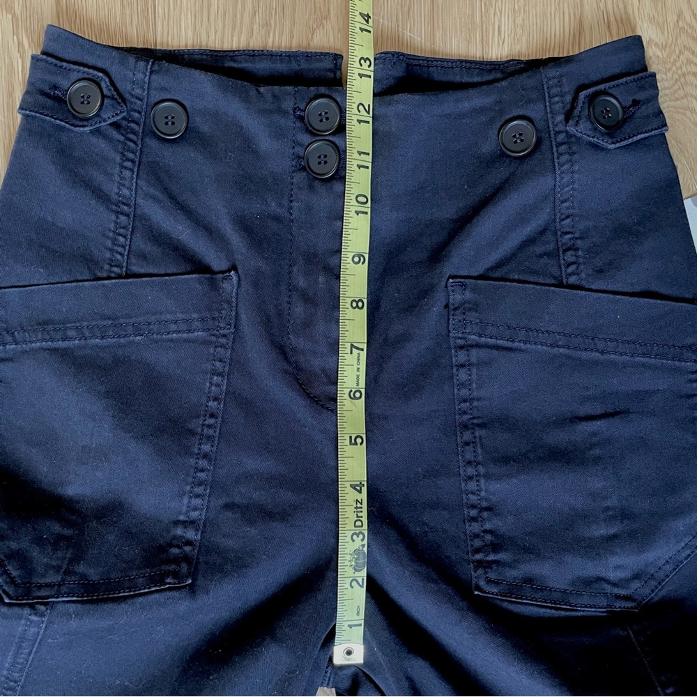SOLD - Anthropologie Maeve High-Rise Slim Curved Sailor Pants in Navy Blue - Picture 8 of 14